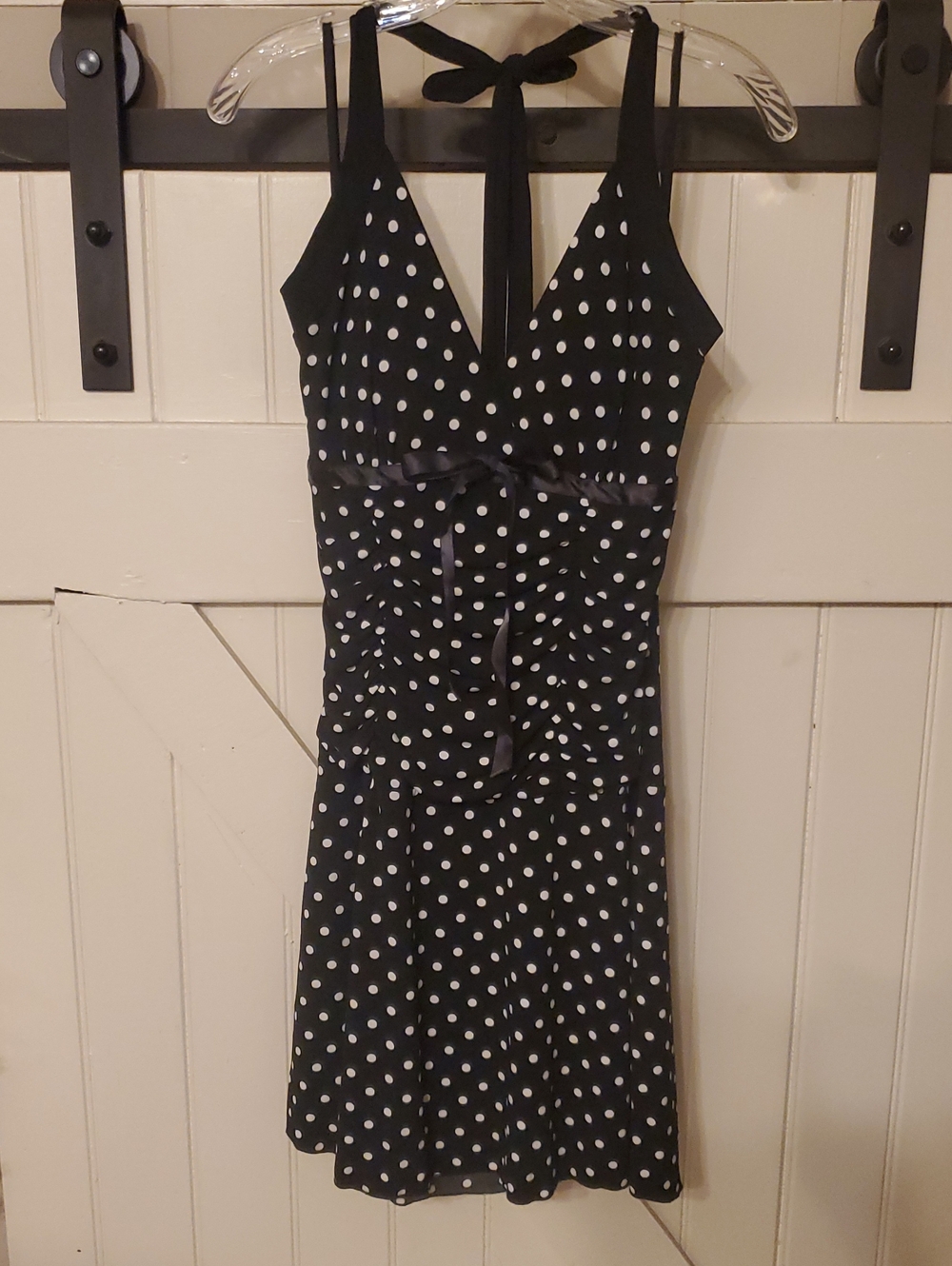 Black Polka Dot Halter Tie Dress